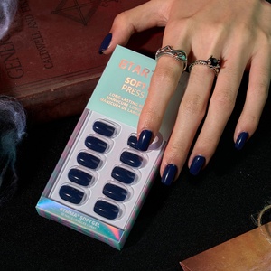 BTArtbox Uñas Postizas Azules Lisas con Pegamento al por Mayor, Uñas de Gel Suave Cuadradas Cortas para Halloween, Uñas a Presión a Granel al por Mayor - Product Image 1