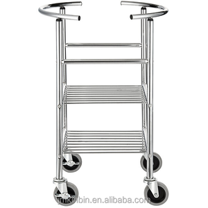 Stainless Steel Mobile Mixing Bowl Stand 2-Tier Storage Rack for Commercial <b>Kitchen</b> Bakery - Product Image 1