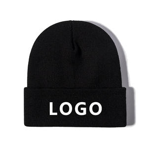 للبيع بالجملة قبعة صوف شتوية محبوكة ترويجية عالية الجودة مطرزة سادة قماش يتميز بشعار مخصص قبعة جمجمة - Product Image 1