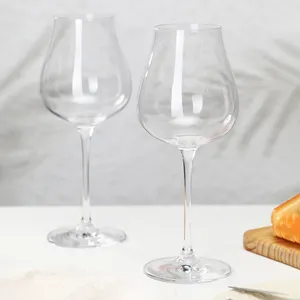 FAWLES kacamata anggur kristal Burgundy 500ml Mesin dibuat kustom mewah bertangkai panjang merah kacamata anggur disesuaikan