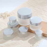 Produsen Krim Kosmetik Premium Modern, Botol Kaca Kosong Custom, Wadah Krim Wajah 50ml 100ml, Wadah Kaca Mewah untuk Krim