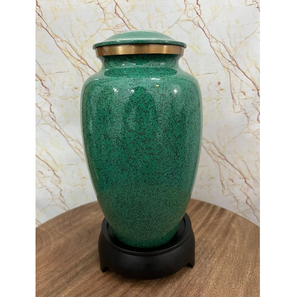 Vente chaude Conception Classique Adulte Funéraire Crémation Urne Style Américain À La Main Émail Imprimé Velours Doublé Métal Cendres Titulaire - Product Image 1