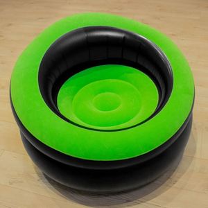 New Design Wholesale Outdoor Modern Portable Foldable Inflatable Chair Flocked Surface Round <b>Air</b> Lounge <b>Sofa</b> for Camping - Product Image 1