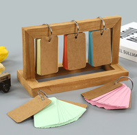 Cartes d'index en papier personnalisables de couleur arc-en-ciel, faciles à retourner, bloc de cartes de notes pour l'étude, papier kraft avec anneaux de reliure