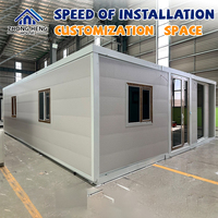 Casa Contenedor de Acero Modular Prefabricada Moderna de 20 pies, Expandible, Plegable, Portátil, de Lujo, Tipo Cápsula para Vivienda Pequeña, Almacén o Anexo