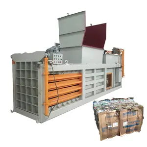 Horizontal Automatic Waste Paper Plastic Film Bottle Baler Machine Straw Scrap Balling Press Plastic Automatic Baler Machine