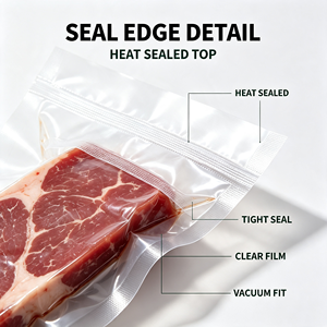 Vacuum Food Storage Bag Resealable <b>Plastic</b> Packaging Pouch for Meat Chicken Cooking <b>Kitchen</b> Storage - Product Image 3