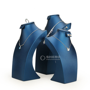 Juego de Exhibidores de Joyería de Cuero PU con Base de MDF, Impresión de Logotipo Personalizado, Venta al Por Mayor para Marcas de Joyería y Salas de Exhibición - Product Image 2