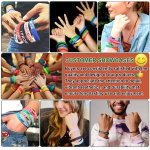 Personalized Glow in Dark Bangle Wrist Band Wristband Silicone Rubber Silicone Keychain Bracelet Silicone Wristbands Custom Logo - Product Image 6