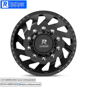 Roues American <span class=keywords><strong>Force</strong></span> WheelsJ02 <span class=keywords><strong>THUNDER</strong></span> DRW, 2 pièces, forgées, doubles roues arrière, 22-30 pouces, 10x285.75 pour Ford F450 Ram 3500 HeavyDutyPickup - Product Image 1