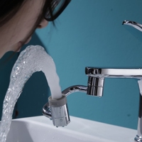 Rallonge de Robinet Rotative Multifonctionnelle en Acier Inoxydable, Bras Universel Pivotant à 1080 Degrés, Extension Rotative pour Évier