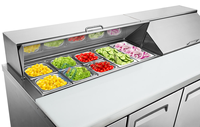 Réfrigérateur de comptoir à trois portes pour salades, pizzas, méga-bar, sandwichs, table de préparation de salades, congélateur, refroidisseur, certifié CE ETL