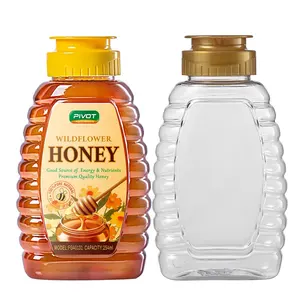 Hete Verkoop 207Ml 254Ml 377Ml 565Ml 735Ml Condiment Siroop Honing Squeeze Plastic Verpakking Pet Fles