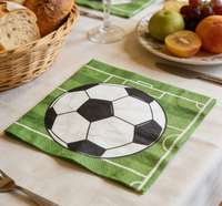 Serviettes en papier jetables pour fête de football, décoration de table sur le thème du sport, serviettes en papier à motif de football classique, décoration de fête pour les fans de l'équipe