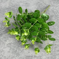 Daun Monstera Cycad Eucalyptus Buatan Real-Touch, Plastik, Hijau Palsu, Modern, Mewah, Tahan Lama, untuk Dekorasi Pernikahan
