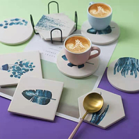 Dessous de verre carrés en céramique personnalisés avec base en liège Tapis et tampons absorbants en céramique