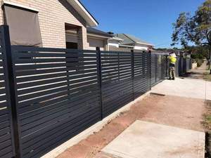 Valla de Privacidad de Aluminio Negra de 6 Pies de Altura para Exteriores, Valla de Seguridad, Rejas, Valla de Jardín, Pantalla Perforada, Puerta de Aluminio Metálico - Product Image 4