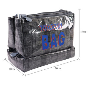Bolsa de Aseo Personalizada Negra Impermeable de Alta Calidad, Bolsa de Viaje Portátil y Duradera de Cuero PU, Bolsa de Cosméticos de Moda - Product Image 4