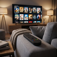 Control Remoto Inalámbrico con Teclas de Acceso Rápido Personalizables, 4 Botones de Color, Acceso Rápido a Aplicaciones de IPTV, TV Box, Reproductor Multimedia OTT