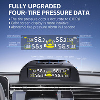 Solar Tpms Sensor 4 Räder LKW Teile Reifendruck überwachung Auto Tpms mit Typ C Aufladen 4 Zoll LCD-Display Echtzeit alarm