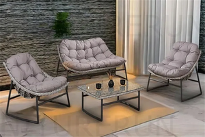 Conjunto de muebles de comedor Pastoral, juego de sofá <span class=keywords><strong>cama</strong></span> de ratán, apartamento, gimnasio, sillón nórdico, sofá, patio trasero, muebles de jardín al aire libre - Product Image 4