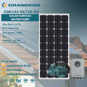 Pompe solaire domestique portable GRANDFAR SQB 0.75KW 1HP, système d'énergie portable, pompe à eau de surface SQB3/65-96/750-HV haute performance - Product Image 1