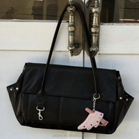 Porte-clés de luxe en cuir PU avec rivets décoratifs pour baume à lèvres, rouge à lèvres, brillant à lèvres, étui, pochette, sac, breloque, cadeau
