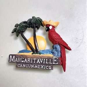 Personnalisé Mexique <span class=keywords><strong>Cancun</strong></span> Creative Chapeau Perroquet <span class=keywords><strong>Voyage</strong></span> Souvenir 3D Peint À La Main Décor À La Maison Magnétique Réfrigérateur Aimant pour La Maison Déco - Product Image 5