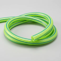 Tuyau tressé en PVC vert transparent de 25 pieds, renforcé de fibres, pour l'irrigation avec surveillance du débit haute visibilité, idéal pour le jardin