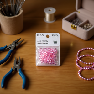 Perline Ilan Abalorios 6mm Rosa con Effetto AB 20g per Creazione di Gioielli - Product Image 3