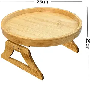 Plateau roulant créatif et pratique pour canapé Plateau roulant en bois pour fumer de forme personnalisée avec clip