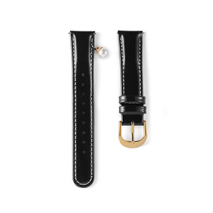 Bracelet de montre Lionorm Fashion en cuir pleine fleur verni avec perles pour femmes, 18 mm, à dégagement rapide, bracelet de remplacement pour montre connectée - Product Image 6