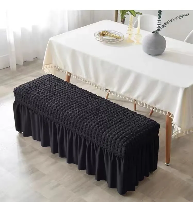 Rok sarung sofa poliester modis tempat tidur makan Piano piknik meja sandaran kaki ukuran kustom gaya polos-untuk perlindungan