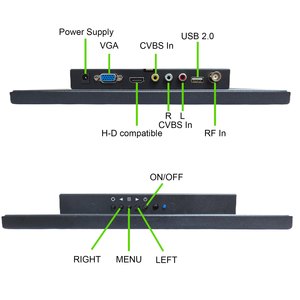 Màn hình di động 10 inch 1024x768 10 inch Màn hình <span class=keywords><strong>LCD</strong></span> VGA <span class=keywords><strong>CVBS</strong></span> đầu vào với trường hợp kim loại màu đen - Product Image 4