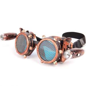 Lunettes de soudeur rétro punk pour hommes et femmes avec petite lampe, style gothique cosplay steampunk, vente en gros - Product Image 1