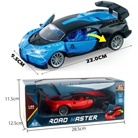 Nouvelle Voiture Télécommandée Bugatti 22CM (8.7 POUCES) pour Enfants, 6 Canaux, Éclairage, Portes Ouvrantes, Câble USB, Style Cool et Abordable