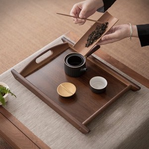 Walnut Wood <b>Tea</b> <b>Tray</b> Rectangle Solid Wood New Chinese Style Tableware Storage <b>Tray</b> - Product Image 2