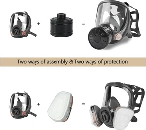 Masker Respirator Wajah Penuh yang Dapat Digunakan Kembali dengan <span class=keywords><strong>Filter</strong></span> Karbon Aktif <span class=keywords><strong>40mm</strong></span> Kapas untuk Bertahan Hidup - Debu Nuklir dan Bahan Kimia - Product Image 5