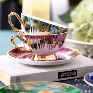 Service à thé et à café en porcelaine fine <span class=keywords><strong>Royal</strong></span>, design personnalisé, tasses à thé dorées, écologiques, style vintage - Product Image 5