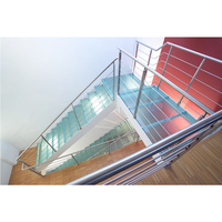 DAIYA escalier droit en verre trempé escalier droit