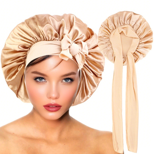 <span class=keywords><strong>Bonnet</strong></span> de <span class=keywords><strong>nuit</strong></span> en satin <span class=keywords><strong>bonnet</strong></span> de <span class=keywords><strong>nuit</strong></span> en satin avec bandeau à nouer pour la tête chapeau pour femmes <span class=keywords><strong>cheveux</strong></span> tressés <span class=keywords><strong>bouclés</strong></span> pour le quotidien - Product Image 1
