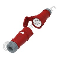 Prise mâle femelle industrielle IP44 5 broches 32A rouge, coupleur de prise industrielle IP44 5P, prise mâle femelle 220-380V