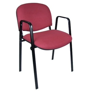 Sedia impilabile con braccioli imbottiti per ufficio, <span class=keywords><strong>scuola</strong></span>, chiesa, visitatori, reception, formazione, conferenze e riunioni, con struttura in ferro - Product Image 1