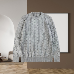 Maglione da <span class=keywords><strong>Uomo</strong></span> in <span class=keywords><strong>Lana</strong></span> Grezza Retrò con Logo Ricamato Personalizzato, Maglione Traspirante Antivento e Caldo, Maglione Casual Invernale da <span class=keywords><strong>Uomo</strong></span> - Product Image 5