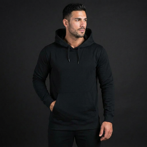 Sudadera con Capucha Negra Transpirable para Hombre 2024, Ropa Deportiva Informal con Estampado de Logotipo Personalizado, Talla Grande para Adultos - Product Image 1