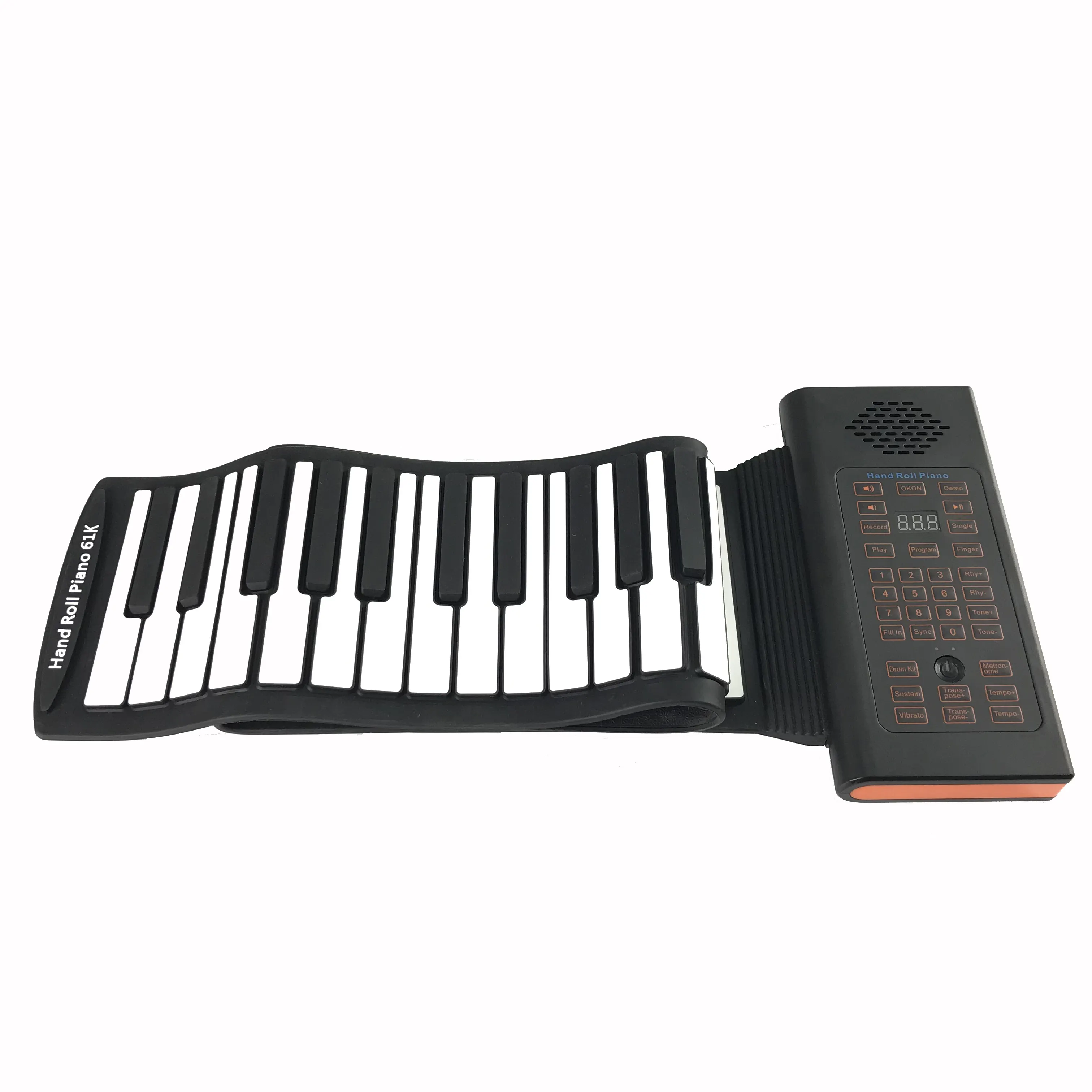 Keyboard pengontrol portabel 61 tombol, fleksibel USB MIDI Piano untuk anak-anak dewasa dapat dilipat bantalan Piano silikon