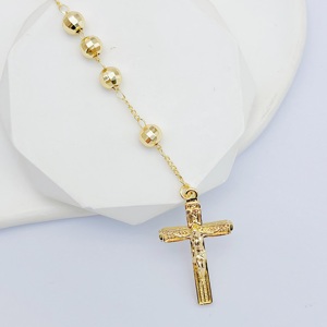JML all'ingrosso 14K placcato <span class=keywords><strong>oro</strong></span> vergine maria croce <span class=keywords><strong>collana</strong></span> popolare Punk <span class=keywords><strong>rosario</strong></span> accessori religiosi gioielli cristiani realizzati in ottone - Product Image 5