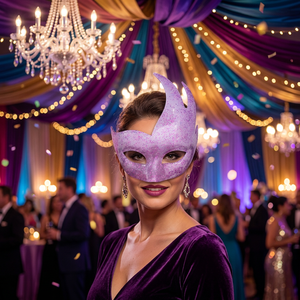 Máscara Veneciana Fluorescente HLC ODM que Brilla en la Oscuridad, Máscara de Carnaval con Llama, Máscara de Mascarada para Fiestas Nocturnas, Accesorio de Disfraz - Product Image 1