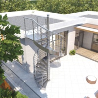 Escaliers en acier inoxydable 304 pour l'extérieur, prix, escalier en colimaçon en métal de luxe pour l'extérieur, construction extérieure, escalier de secours incendie, design