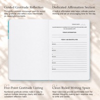 Carnet de bien-être émotionnel personnalisé A6 avec couverture en papier aquarelle bleu, impression couleur, reliure rigide et marque-page